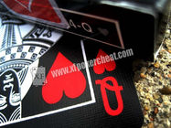 Μαύρος τιγρών δευτερεύων γραμμωτός κώδικας καρτών πόκερ Ellusionist χαρακτηρισμένος πλαστικό για τη συσκευή ανάλυσης πόκερ