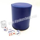 Το κανονικό μαγικό πλαστικό παιχνιδιών πόκερ μεγέθους χωρίζει σε τετράγωνα το φλυτζάνι με τον τηλεχειρισμό